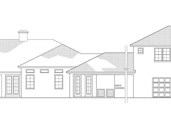 Exterior - Rear Elevation for Mediterranean House Plan #1058-81 - 6 bed, 4 bath