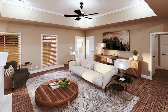 Interior - Family Room for Craftsman House Plan #44-234 - 3 bed, 2 bath