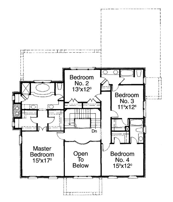 House Design - Classical Floor Plan - Upper Floor Plan #429-185