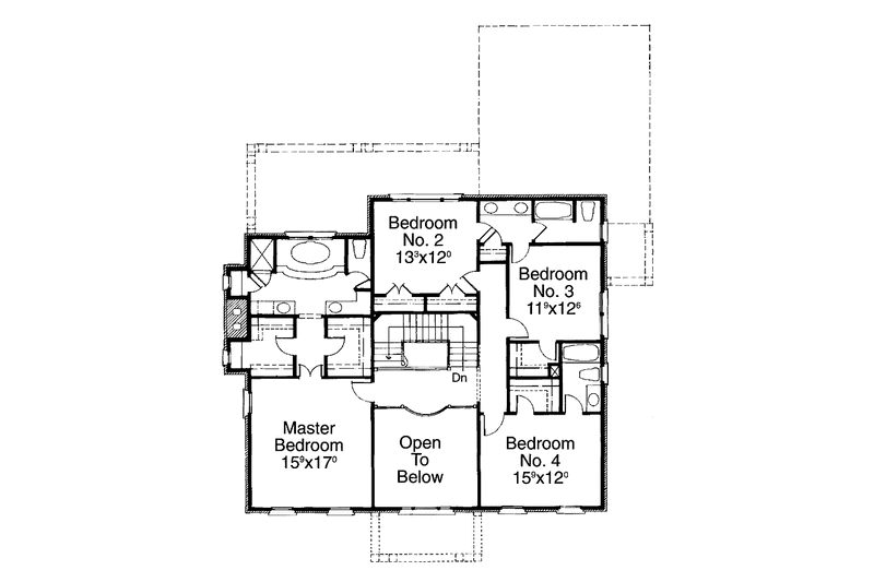 House Plan Design - Floor Plan - Upper Floor for Classical House Plan #429-185 - 4 bed, 3.5 bath