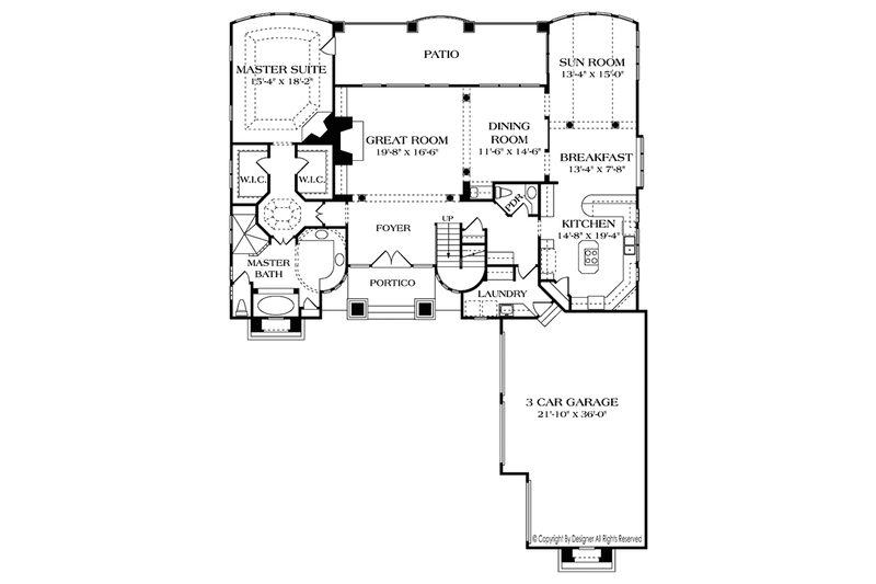 Home Plan - Floor Plan - Main Floor for Mediterranean House Plan #453-488 - 3 bed, 3.5 bath