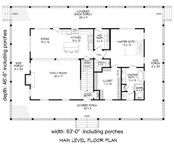 Country Floor Plan - Main Floor Plan #932-168