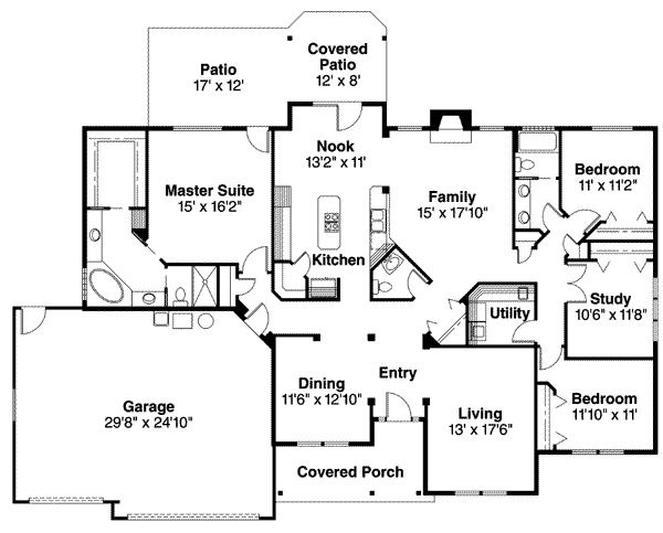 House Plan Design - Traditional Floor Plan - Main Floor Plan #124-590