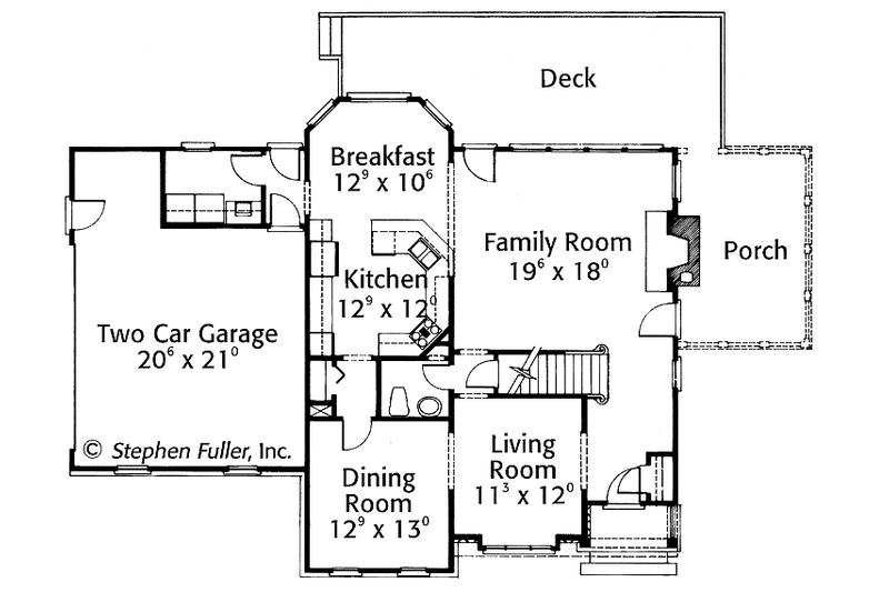 Architectural House Design - Floor Plan - Main Floor for Country House Plan #429-359 - 4 bed, 2.5 bath
