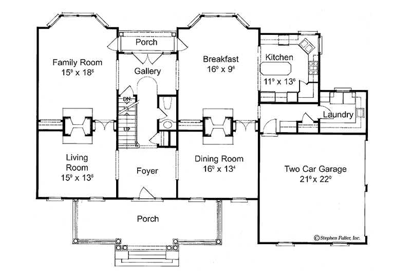 Home Plan - Floor Plan - Main Floor for Classical House Plan #429-126 - 4 bed, 3.5 bath