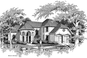 House Blueprint - Mediterranean Exterior - Front Elevation Plan #952-103
