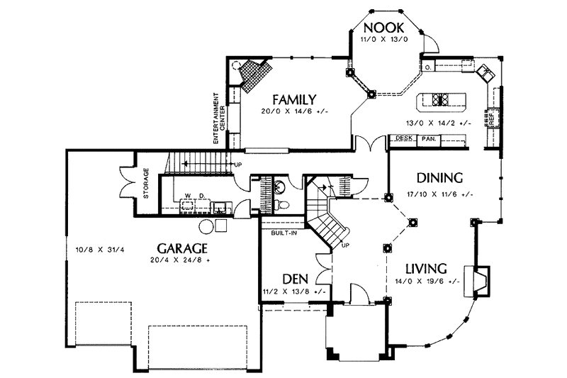 House Design - Floor Plan - Main Floor for Contemporary House Plan #48-734 - 4 bed, 3.5 bath