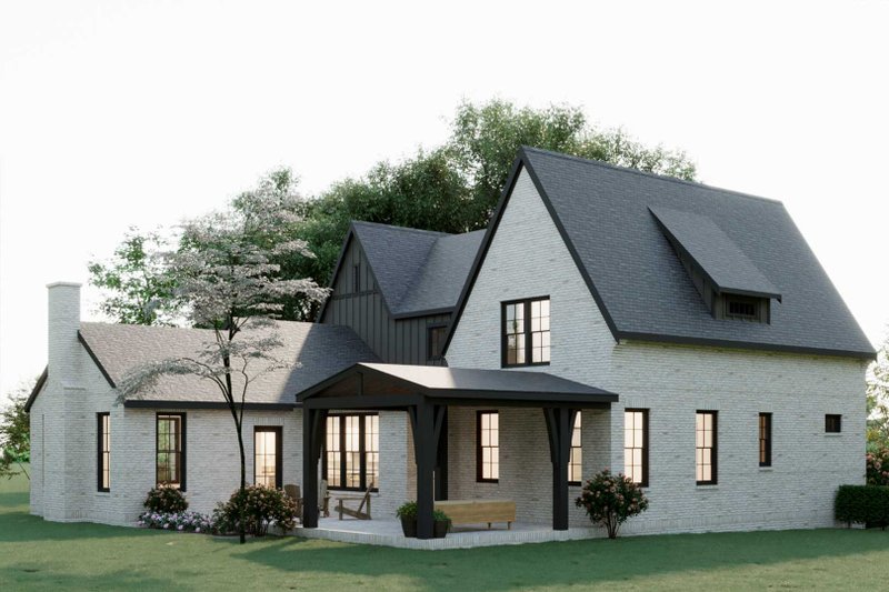 House Plan Design - Exterior - Rear Elevation 1 for Tudor House Plan #1079-6 - 4 bed, 3.5 bath