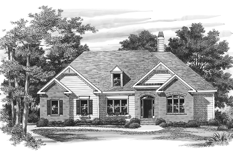 House Blueprint - Exterior - Front Elevation 3 for Ranch House Plan #927-823 - 4 bed, 3 bath