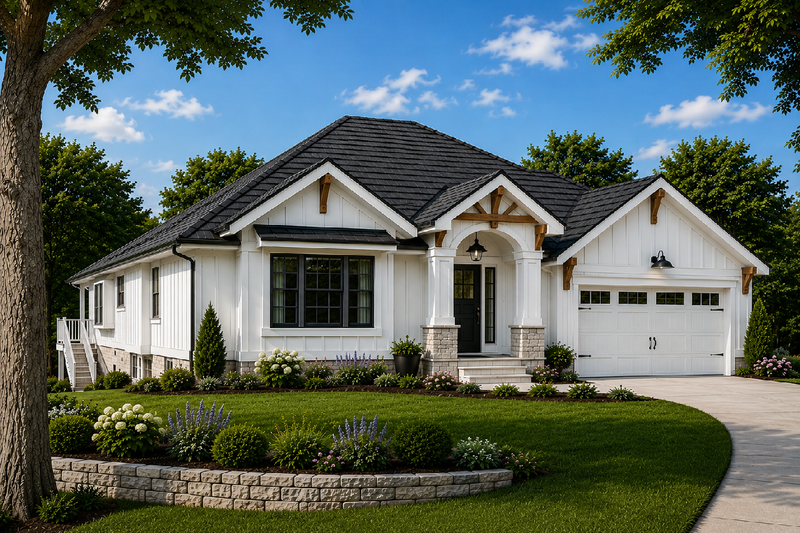 House Blueprint - Exterior - Front Elevation 2 for Mediterranean House Plan #126-229 - 2 bed, 2 bath