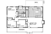 Ranch Style House Plan - 3 Beds 2 Baths 1344 Sq/Ft Plan #47-914 