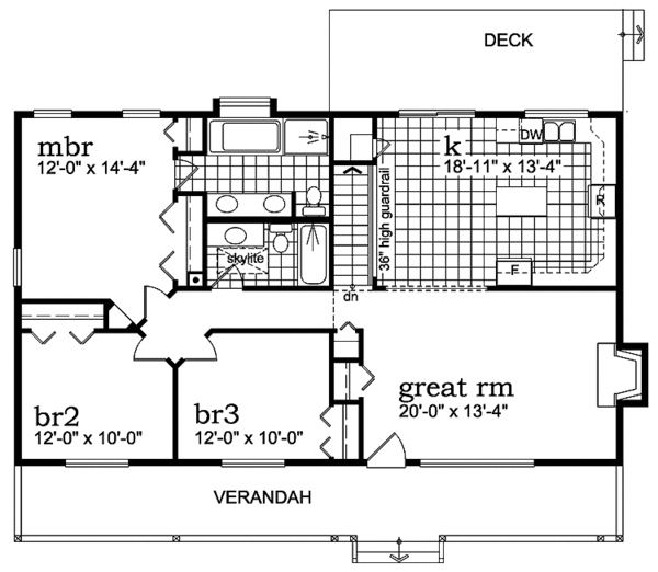 Architectural House Design - Ranch Floor Plan - Main Floor Plan #47-914