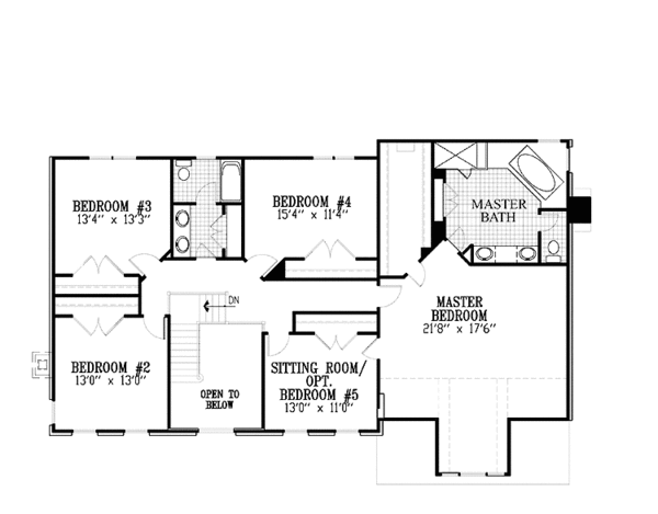Dream House Plan - Classical Floor Plan - Upper Floor Plan #953-39
