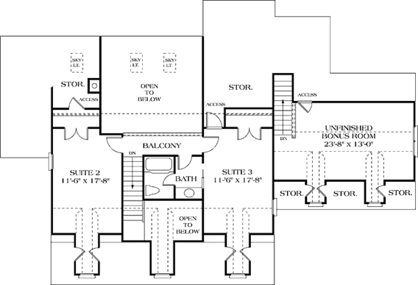 House Plan Design - Country Floor Plan - Upper Floor Plan #453-132