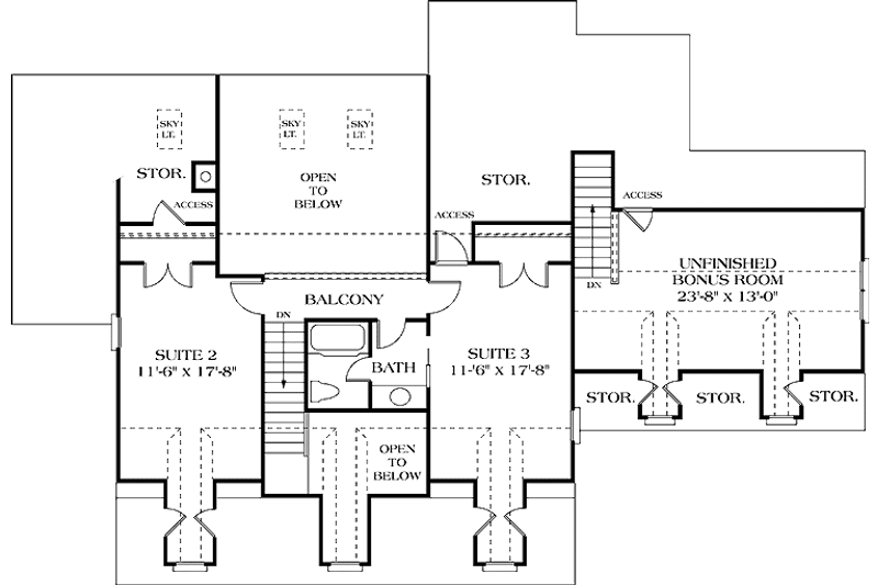 House Design - Floor Plan - Upper Floor for Country House Plan #453-132 - 3 bed, 2.5 bath