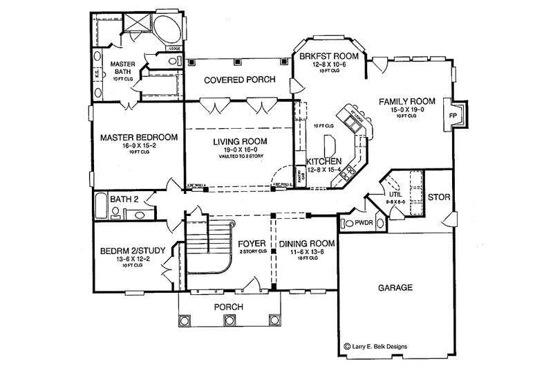 House Blueprint - Floor Plan - Main Floor for Mediterranean House Plan #952-102 - 4 bed, 3.5 bath