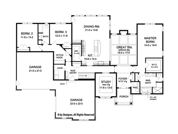House Plan Design - Craftsman Floor Plan - Main Floor Plan #1010-111
