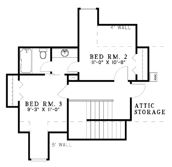 House Plan Design - European Floor Plan - Upper Floor Plan #17-3066