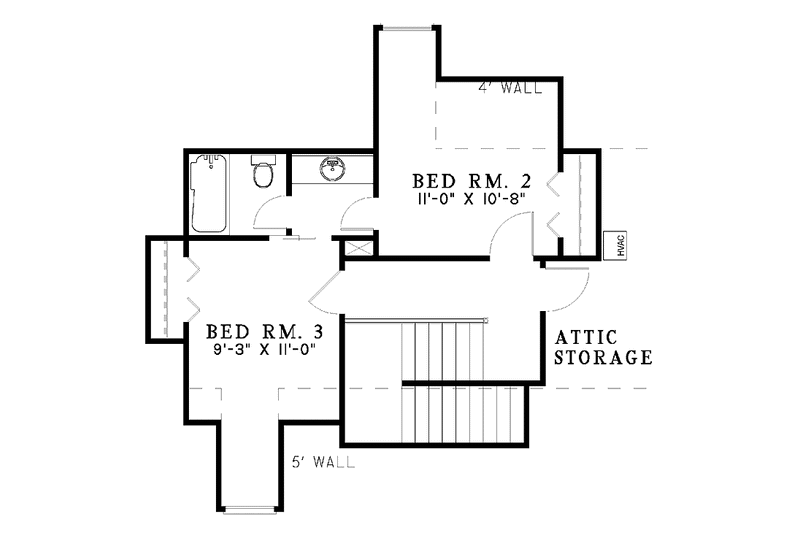 Home Plan - Floor Plan - Upper Floor for European House Plan #17-3066 - 3 bed, 2.5 bath