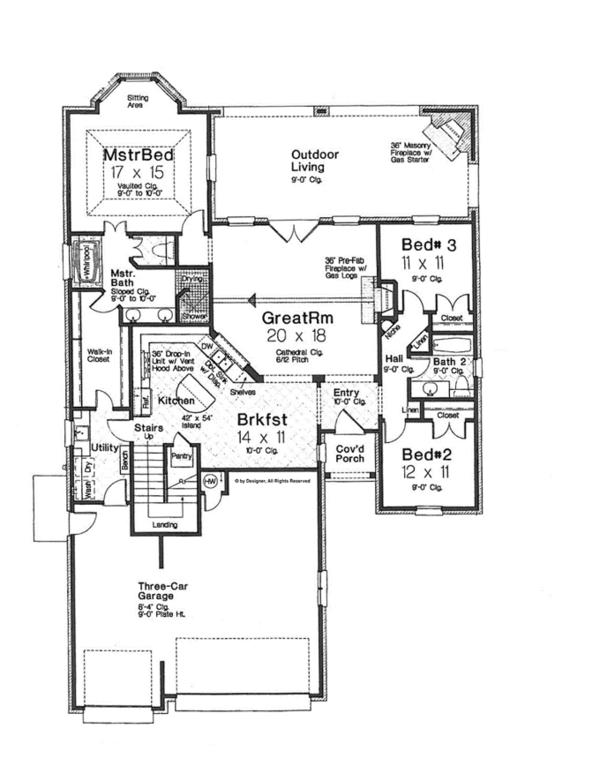 Home Plan - European Floor Plan - Main Floor Plan #310-1265