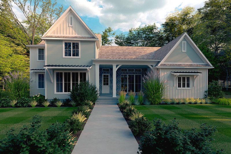 Farmhouse Style House Plan - 4 Beds 2.5 Baths 3038 Sq/Ft Plan #1111-35