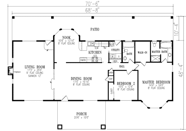 Adobe / Southwestern Style House Plan - 2 Beds 2 Baths 1868 Sq/Ft Plan ...