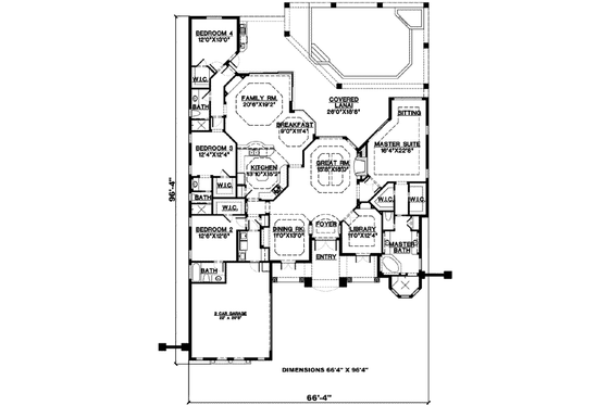 Floor Plan - Main Floor for European House Plan #27-320 - 4 bed, 4 bath