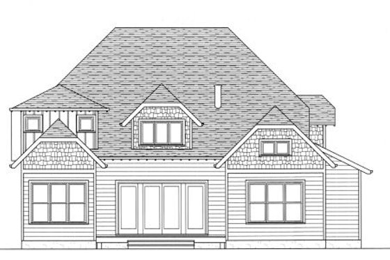 Exterior - Rear Elevation for Craftsman House Plan #413-849 - 4 bed, 3.5 bath