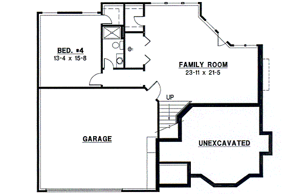 Traditional Floor Plan - Lower Floor Plan #67-703