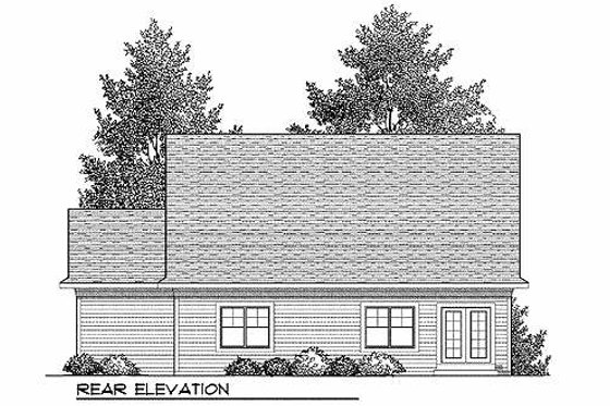 Exterior - Rear Elevation for Craftsman House Plan #70-899 - 2 bed, 2 bath