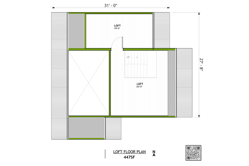 Home Plan - Floor Plan - Upper Floor for Modern House Plan #1106-6 - 2 bed, 1 bath