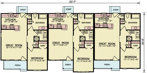 House Blueprint - Craftsman Floor Plan - Main Floor Plan #54-671