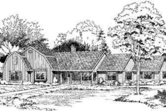 Exterior - Front Elevation for Country House Plan #312-110 - 3 bed, 2.5 bath
