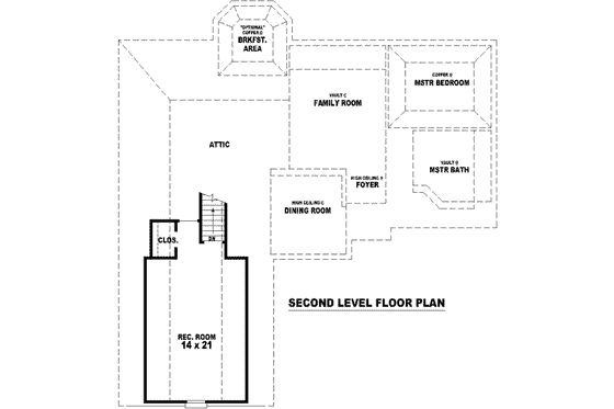 Floor Plan - Upper Floor for Traditional House Plan #81-896 - 3 bed, 2 bath