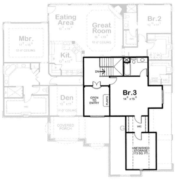 House Plan Design - European Floor Plan - Upper Floor Plan #20-1868