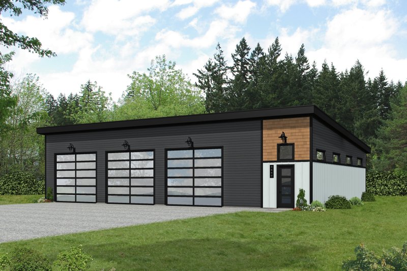 House Blueprint - Contemporary Exterior - Front Elevation Plan #932-943