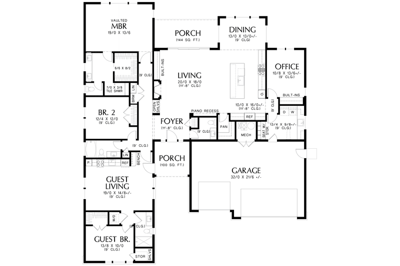 Dream House Plan - Floor Plan - Main Floor for Craftsman House Plan #48-1188 - 3 bed, 2.5 bath
