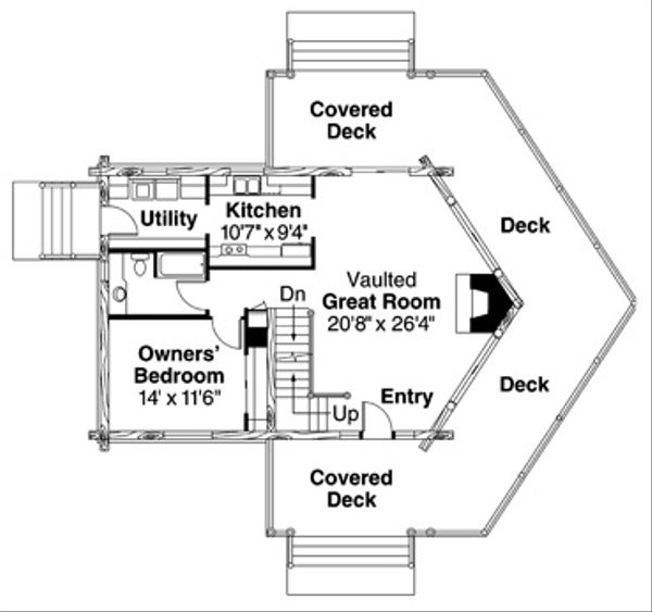 Home Plan - Log Floor Plan - Main Floor Plan #124-503
