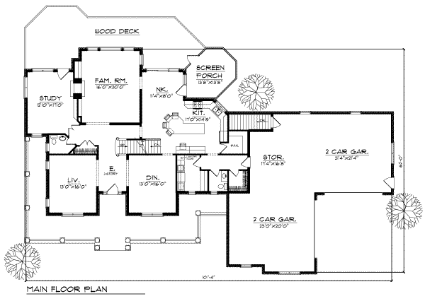 House Plan Design - Country Floor Plan - Main Floor Plan #70-543
