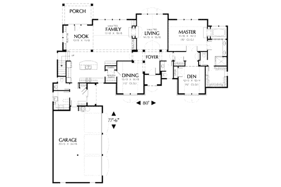 Floor Plan - Main Floor for European House Plan #48-145 - 5 bed, 3.5 bath
