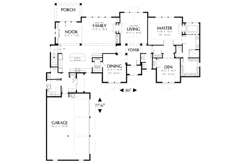 Home Plan - Floor Plan - Main Floor for European House Plan #48-145 - 5 bed, 3.5 bath