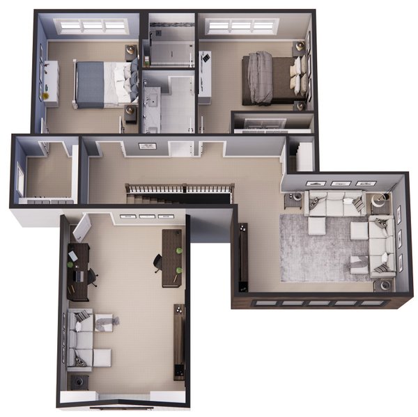 House Blueprint - Farmhouse Floor Plan - Upper Floor Plan #51-1222