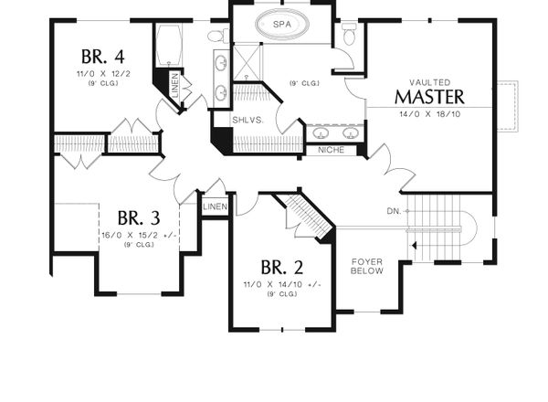 Dream House Plan - Traditional Floor Plan - Upper Floor Plan #48-538