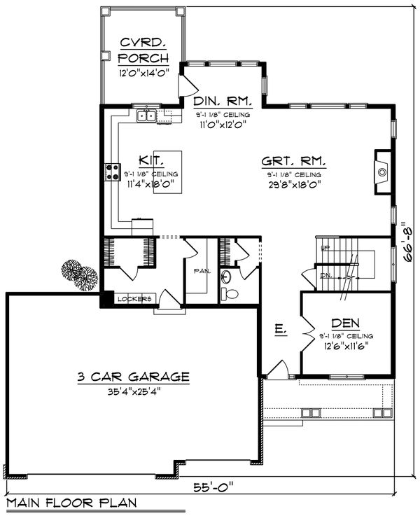 Dream House Plan - Craftsman Floor Plan - Main Floor Plan #70-1231