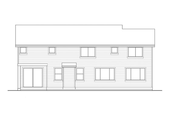 Exterior - Rear Elevation for Contemporary House Plan #569-38 - 5 bed, 3.5 bath