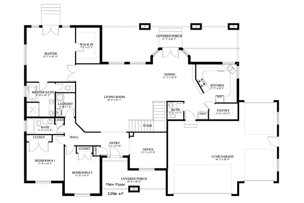 Dream House Plan - Craftsman Floor Plan - Main Floor Plan #1060-434