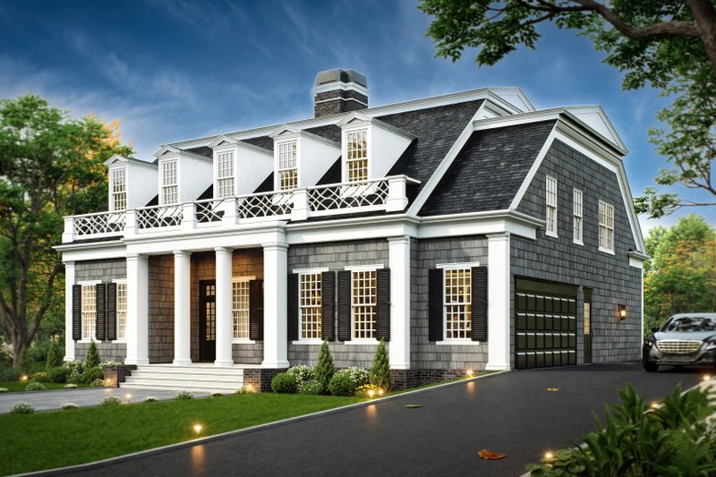 Home Plan - Exterior - Front Elevation 3 for Classical House Plan #119-155 - 4 bed, 4 bath