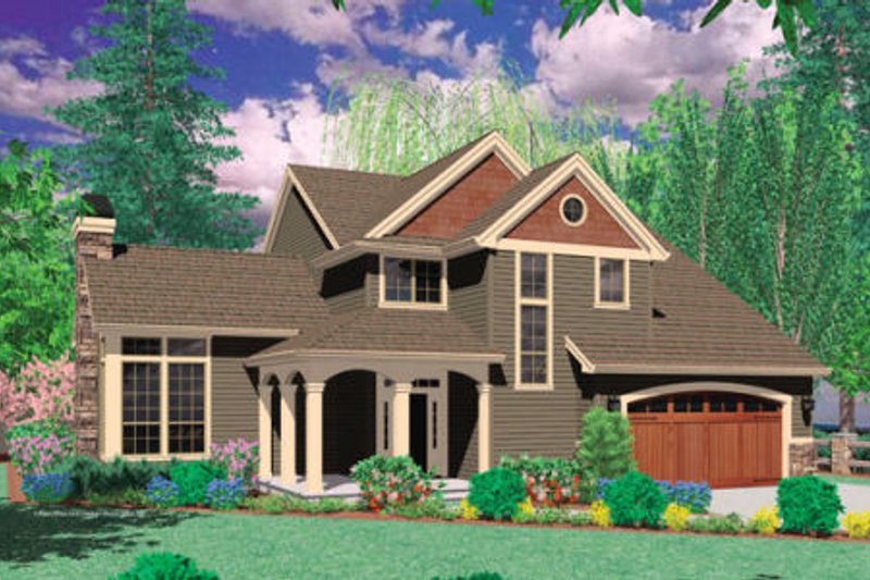 Dream House Plan - Craftsman Exterior - Front Elevation Plan #48-391