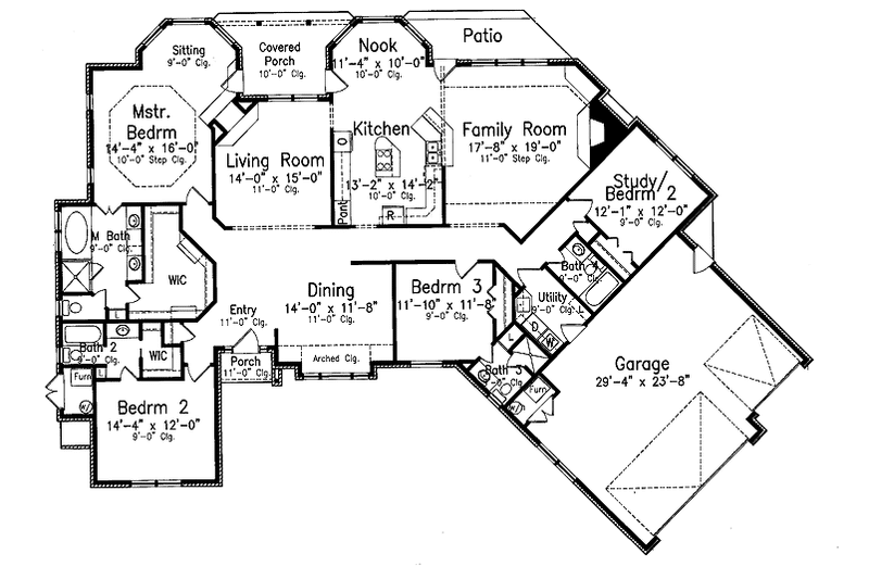 Home Plan - Floor Plan - Main Floor for Traditional House Plan #52-266 - 4 bed, 3.5 bath