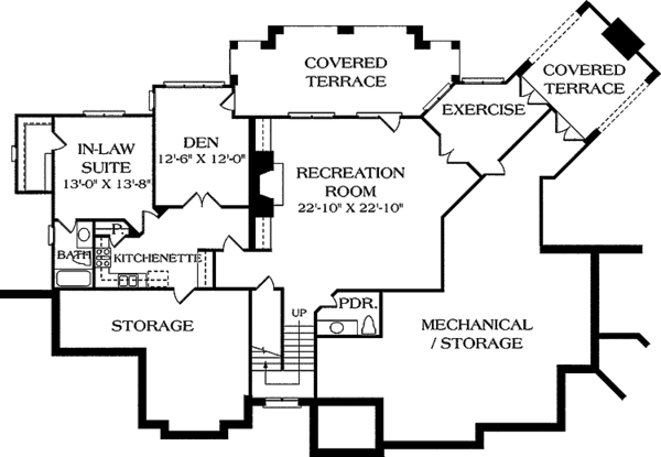 House Plan Design - Country Floor Plan - Lower Floor Plan #453-237